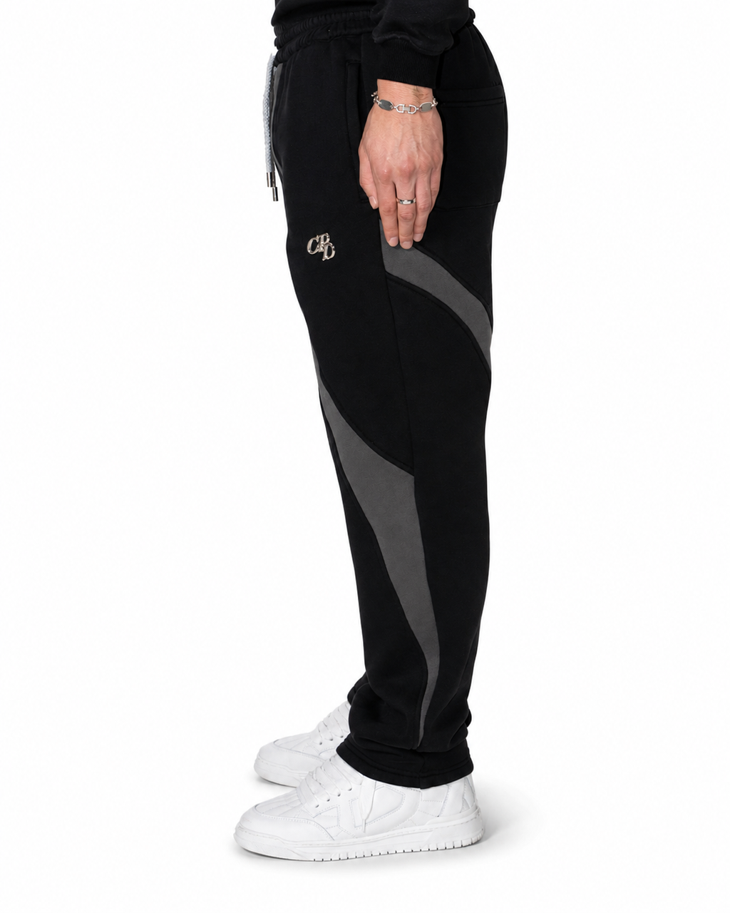 Schwarze OPEN LEG JOGGER von COMME PAS DE DEUX, bequeme Damen-Hose mit weitem Bein, elastischer Bund, lässiger Look