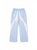 Blaue Open Leg Jogger Baby von COMME PAS DE DEUX, weiche Jersey-Hose mit weitem Bein für Babys, sichtbar im Bild