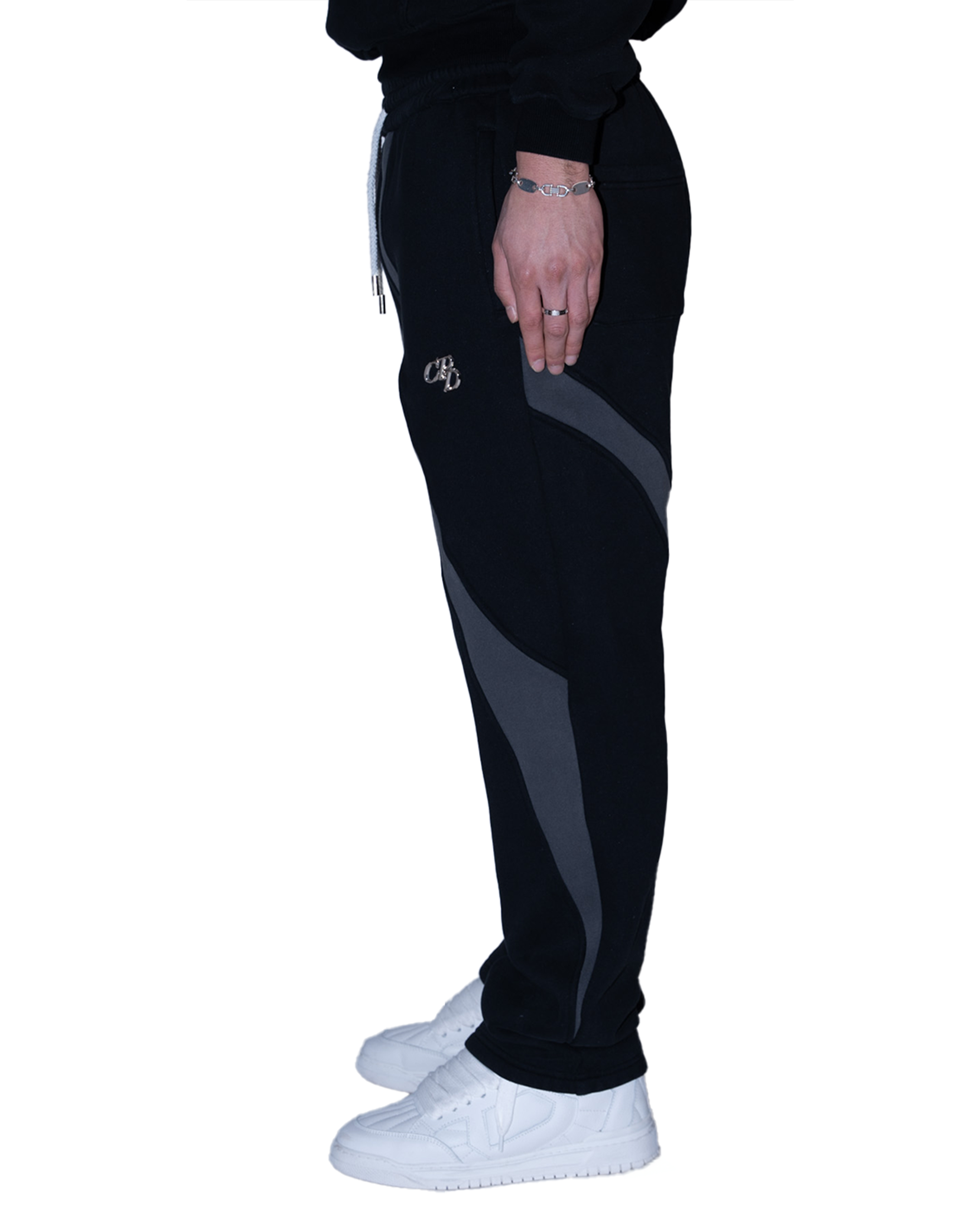 OPEN LEG JOGGER SCHWARZ