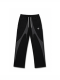 Schwarze Open Leg Jogger von COMME PAS DE DEUX, Vorderansicht, lockere Passform und sportlicher Stil.